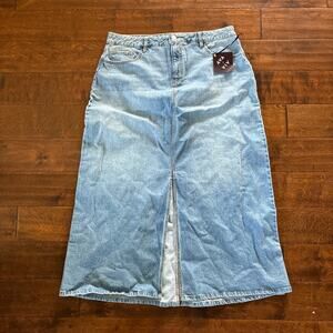 NWT Ava & Viv High Rise Relaxed Fit Denim A-Line Skirt Light Wash Womens Size 22